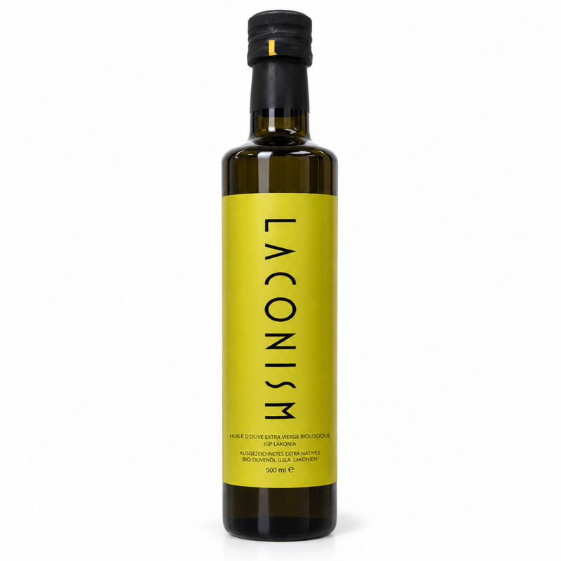 Laconism biologische extra vierge olijfolie fles