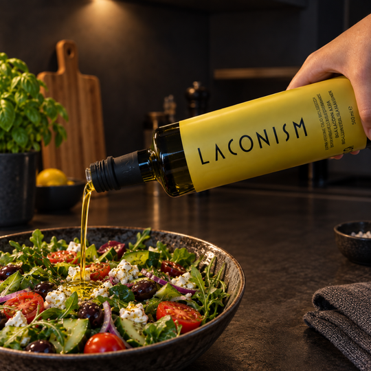 Laconism biologische extra vierge olijfolie fles