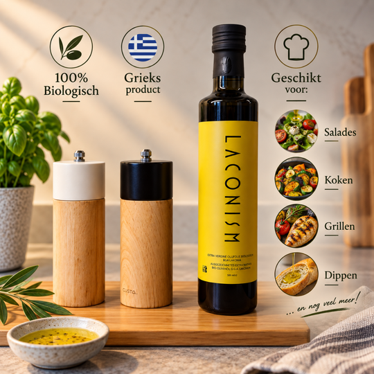 Laconism biologische extra vierge olijfolie fles