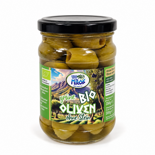 Milos biologische groene olijven zonder pit