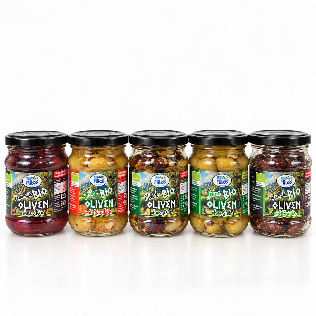 5 potten olijven