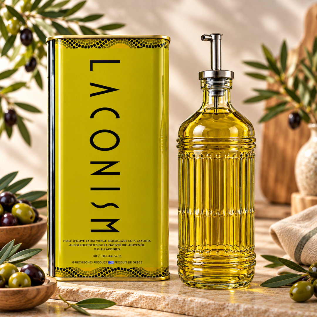 3 liter Biologische laconism olijfolie met schenk fles