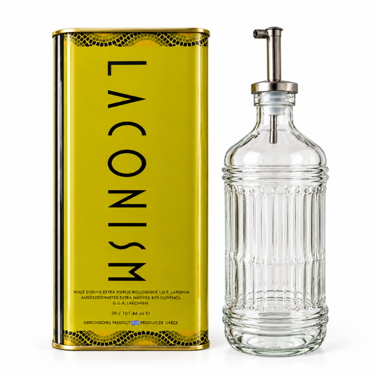 3 liter Biologische laconism olijfolie met schenk fles