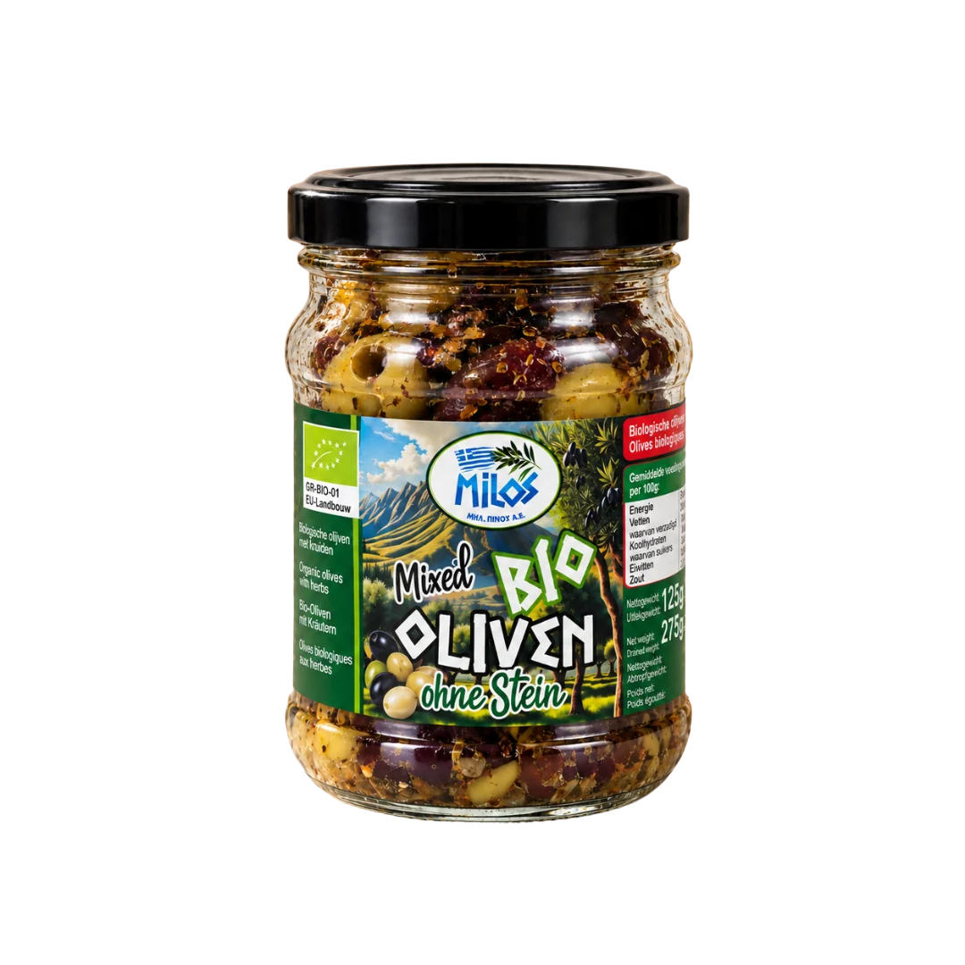 Milos biologische olijven mix met kruiden