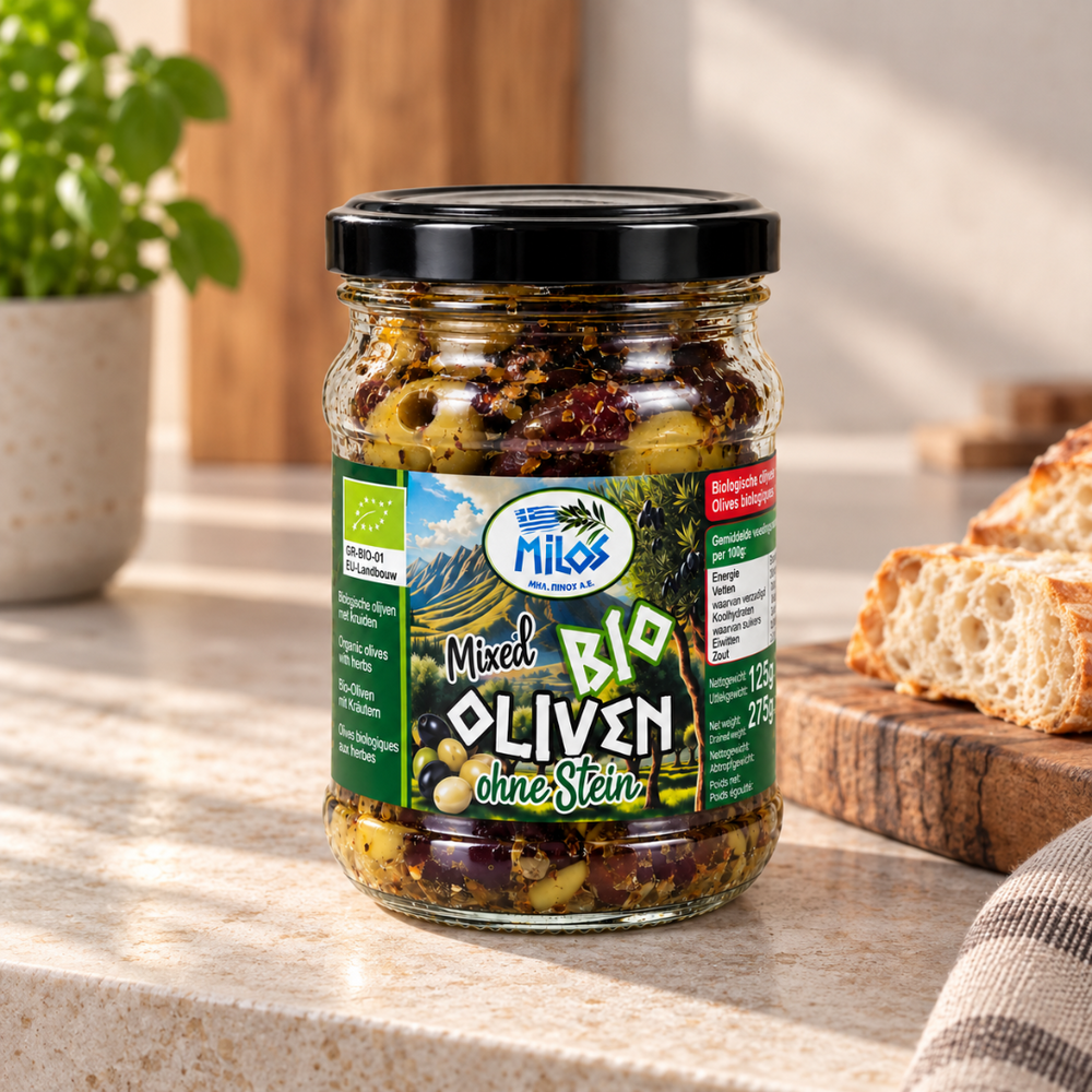 Milos biologische olijven mix met kruiden